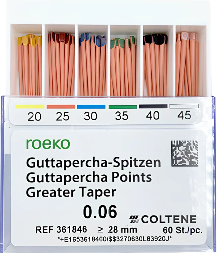 Гуттаперчевые штифты 06/20 (60шт), Roeko Coltene