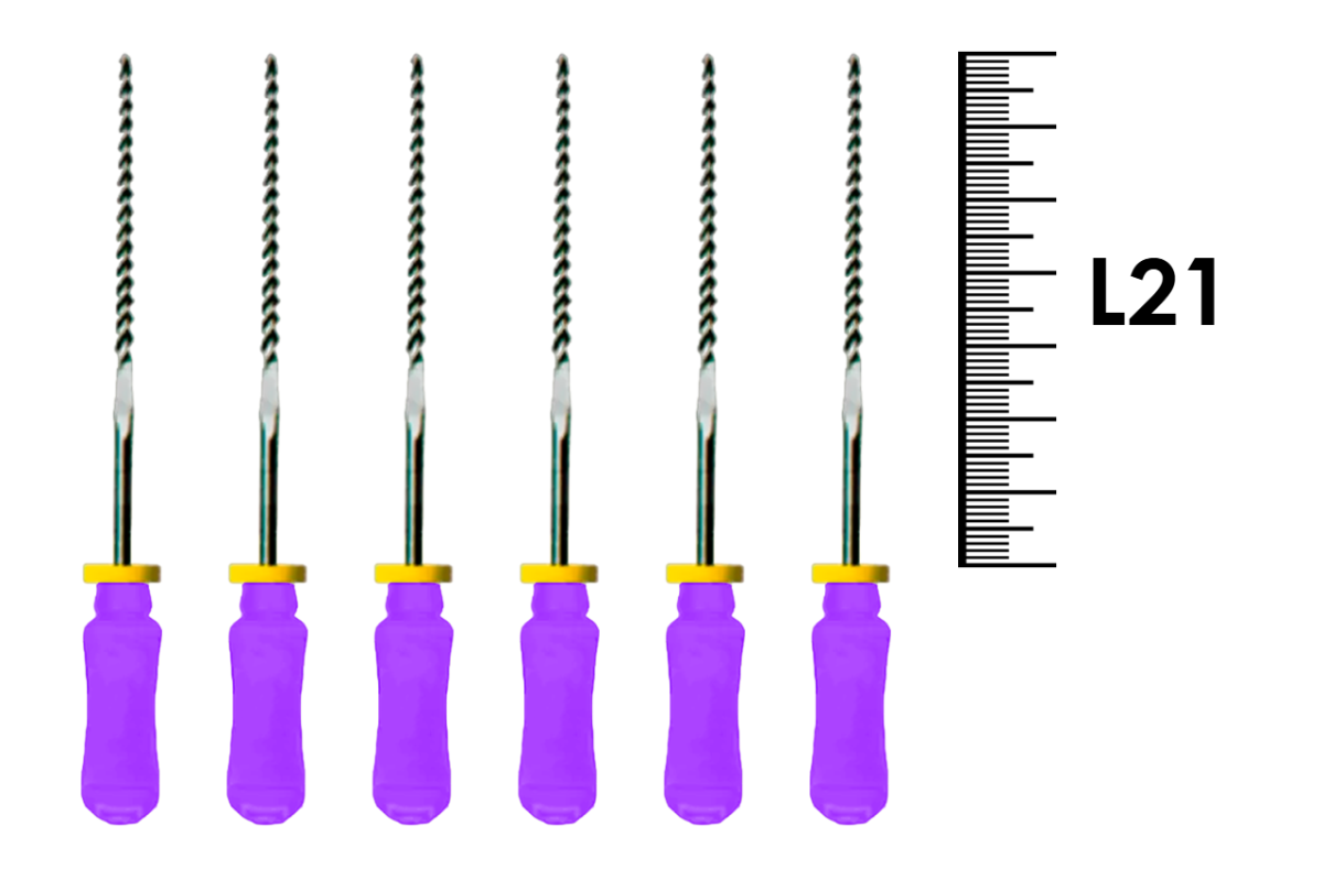 Flexofile Senseus 21мм №10 (6 шт), Dentsply Sirona - ручные файлы, каналорасширители, укороченный шаг, стерильный блистер