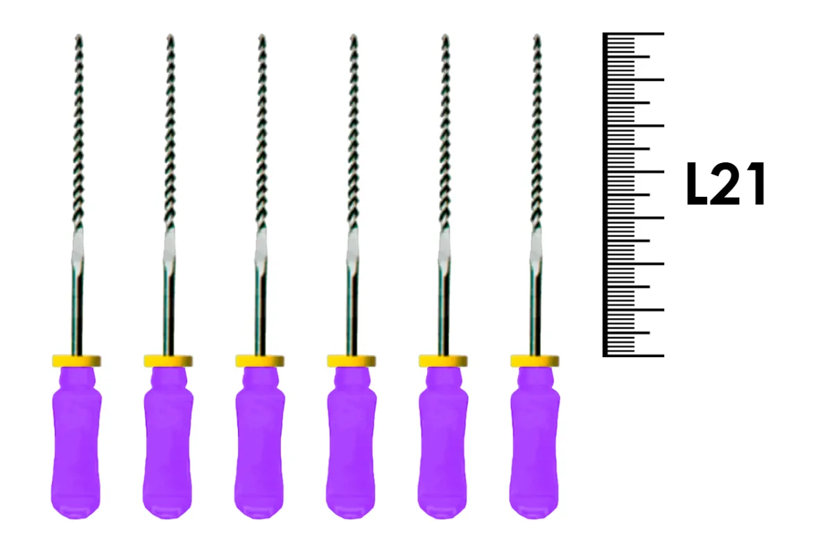 Flexofile Senseus 21мм №10 (6 шт), Dentsply Sirona - ручные файлы, каналорасширители, укороченный шаг, стерильный блистер