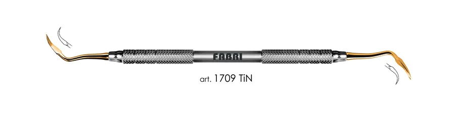 Скейлер 1709 TiN, ручка d 6 мм, Fabri - для снятия зубных отложений, покрытие нитрид титана