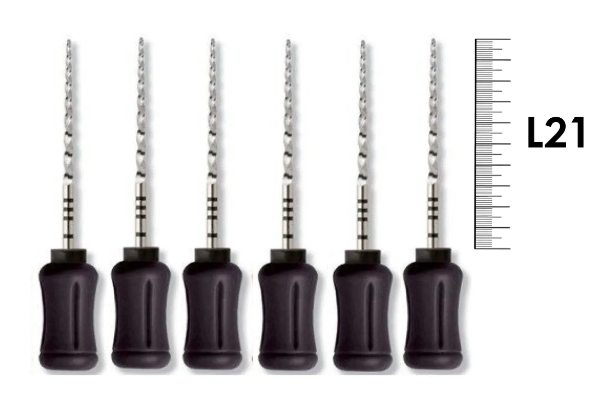 ProTaper Universal Hand use 21мм F4 (6 шт), Dentsply Sirona - ручные файлы, с прогрессирующей конусностью, черные