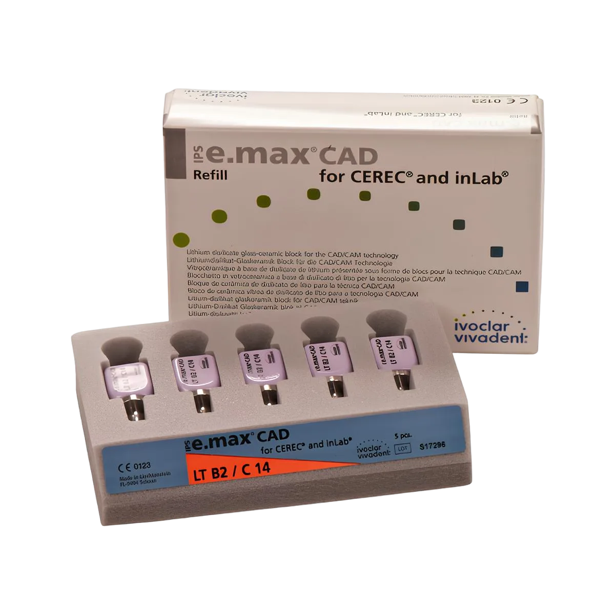 Блоки IPS e.max CAD for CEREC/inLab LT B2 С14 5 шт.