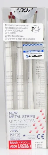 Metal Strips металлические штрипсы Красные №200 (Extra Coarse), 12шт, GC