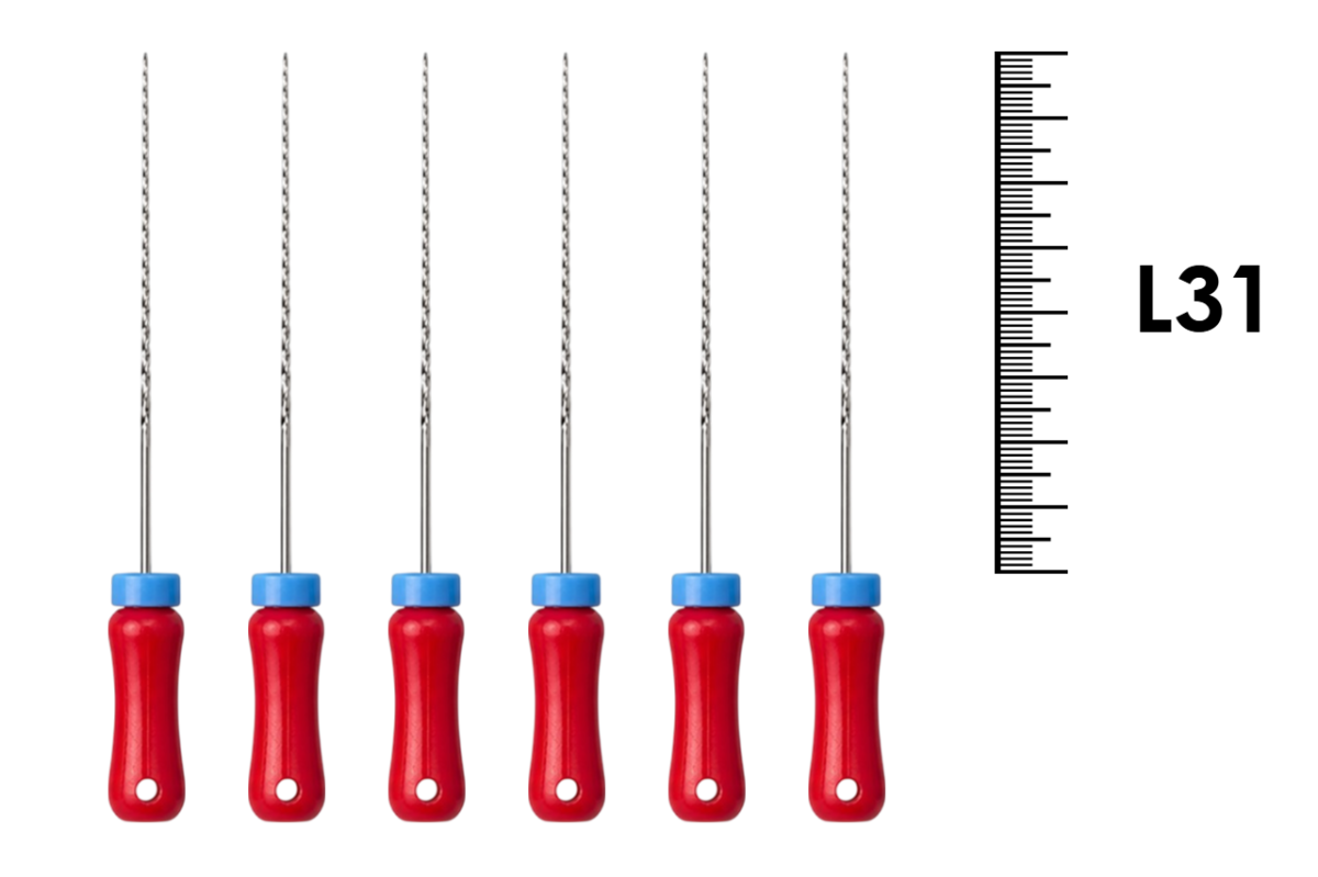 K-Reamer 31мм №25 (6 шт), Dentsply Sirona - ручные файлы, каналорасширители, нержавеющая сталь