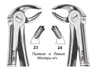Щипцы №24, Surgicon - для удаления моляров нижней челюсти левые