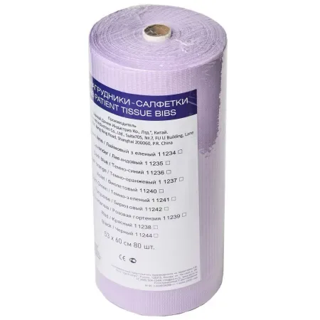 Салфетки нагрудные в рулоне 53 x 60 см, лавандовые, JNB