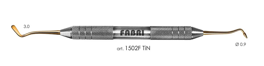 Гладилка 1502F TiN, d 0,9 мм, ручка d 10 мм, Fabri - средняя, с конусовидным штопфером, покрытие нитрид титана