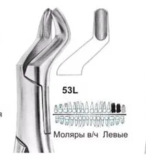 Щипцы №53L, Surgicon - для удаления моляров верхней челюсти левые