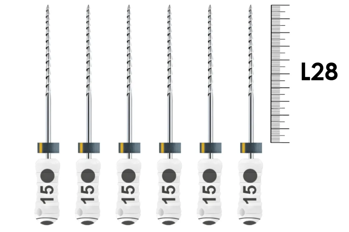 H-Files Dentsply Sirona 28мм №15 (6 шт) - ручные файлы, каналорасширители