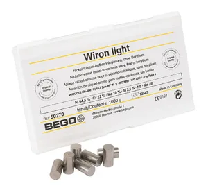 Сплав Wiron Light NiCr для керамики, Ni (64,5%), Cr (22%), Mo (10%), 1кг