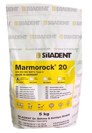 Гипс Marmorock 20 4 кл, цвет желтый, 5 кг, бумажный пакет. Натуральный гипс., Siladent