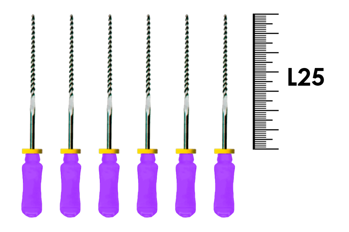 Flexofile Senseus 25мм №10 (6 шт), Dentsply Sirona - ручные файлы, каналорасширители, укороченный шаг, стерильный блистер