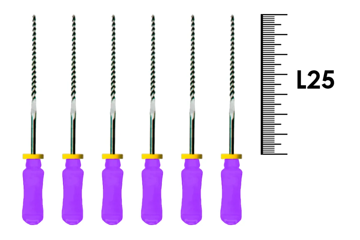 Flexofile Senseus 25мм №10 (6 шт), Dentsply Sirona - ручные файлы, каналорасширители, укороченный шаг, стерильный блистер