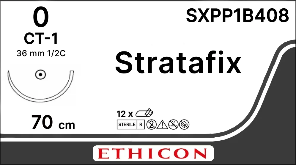 Stratafix Spiral PDS Plus 0, нить 70 см, игла 36 мм, кол. 1/2 (1 шт) - рассасывающийся шовный материал, масс., SXPP1B408