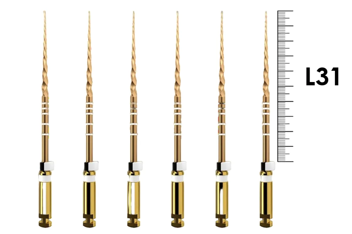 ProTaper Gold 31мм S2 (6 шт), Dentsply Sirona - машинные файлы, стерильные, белые