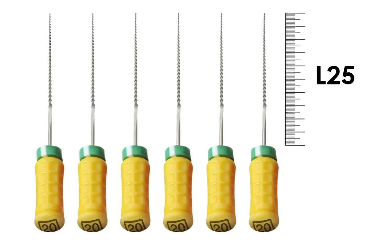 FlexoReamer Senseus 25мм №20 (6 шт), Dentsply Sirona - ручные файлы, гибкие, с эргономичной ручкой