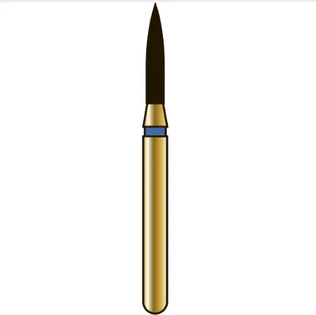G860 пламевидный, длина 6,5 мм, ISO 012, хвостовик FG ISO 314, зернистость 105, синее кольцо (5 шт.), Diatech - бор алмазный