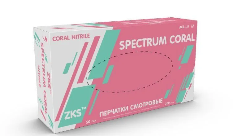 Перчатки ZKS нитриловые Spectrum Coral коралловые размер М