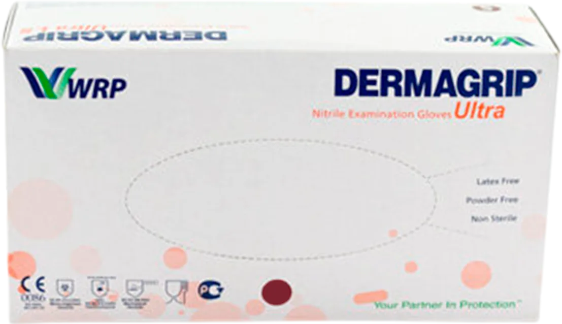Перчатки латексные Dermagrip Ultra смотр. нестер. неопудр. 6,5 S 100шт
