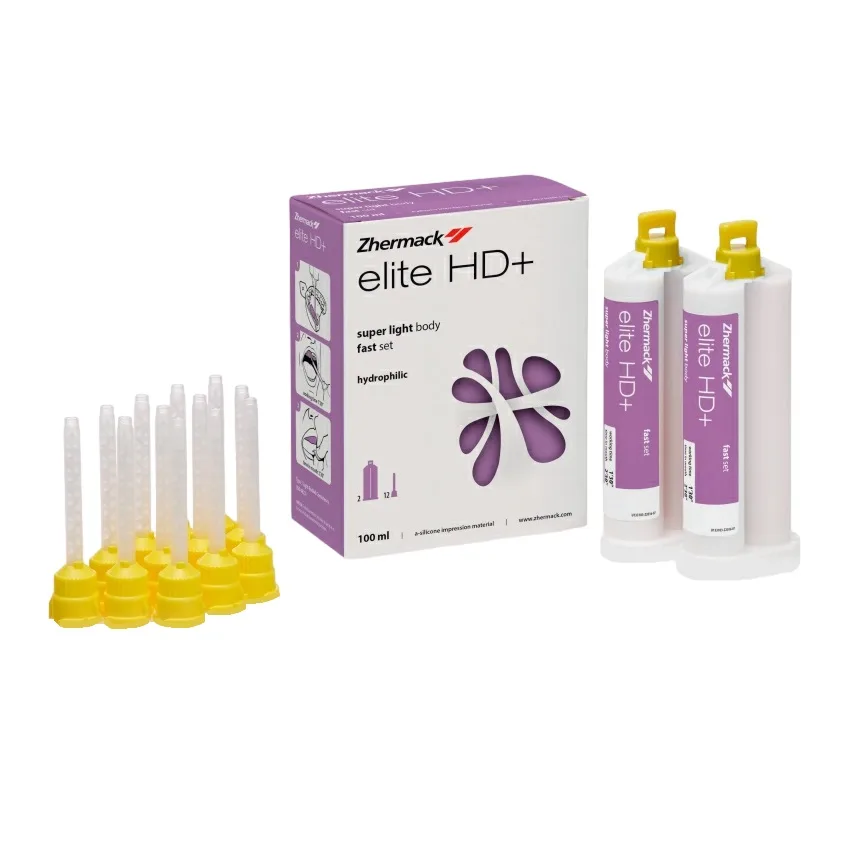 Elite HD+ Super Light Fast Setting (2х50мл+12mix) высокоточный силикон. Слепочные массы от Zhermack, стабильный гидрофильный, тиксотропный силикон, двухфазный оттискный материал. Elite HD+ Super Light Fast Setting (2х50мл+12mix), Элит ХД Супер Лайт Фаст Сет, Жермак