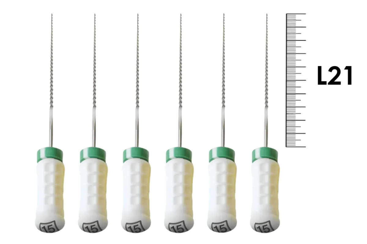FlexoReamer Senseus 21мм №45 (6 шт), Dentsply Sirona - ручные файлы, гибкие, с эргономичной ручкой