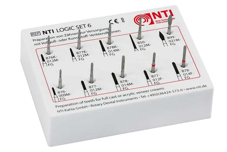 Набор боров Logic Set № 6 Боры в наборе для препарирования под виниры (10 шт), NTI