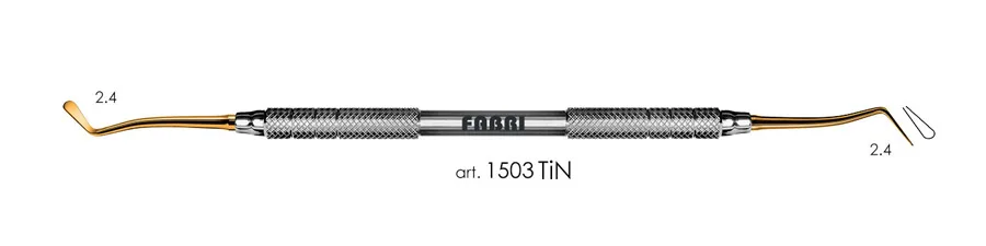 Гладилка 1503 TiN, ручка d 6 мм, Fabri - малая, двусторонняя, покрытие нитрид титана