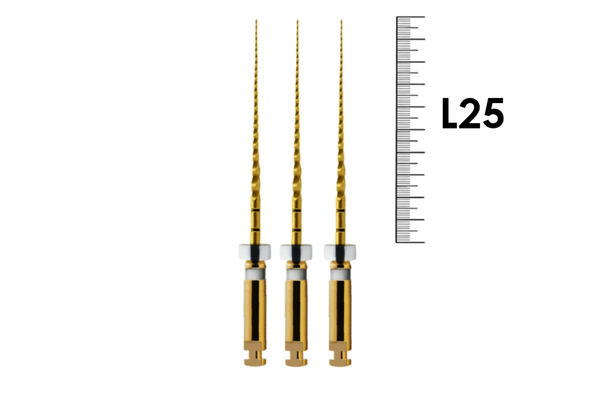 UltraGlider Gold 25мм .02 №16 (3 шт), Еврофайл - проглайдер, машинные файлы, для создания ковровой дорожки, стерильные, никель-титан