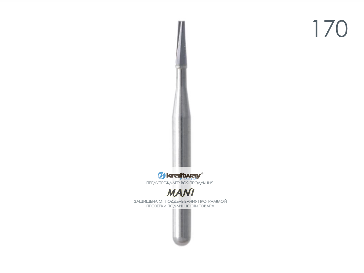 Бор Carbide, 170 (ISO 168/010), фиссурные (3 шт.), Mani