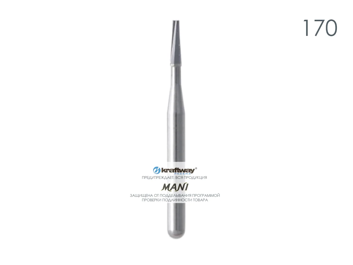 Бор Carbide, 170 (ISO 168/010), фиссурные (3 шт.), Mani