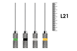 Finger Plugger Assortment L21 №1-4 (4 шт), Dentsply Sirona - уплотнитель гуттаперчи для вертикальной конденсации, ручной, нержавеющая сталь, ассорти