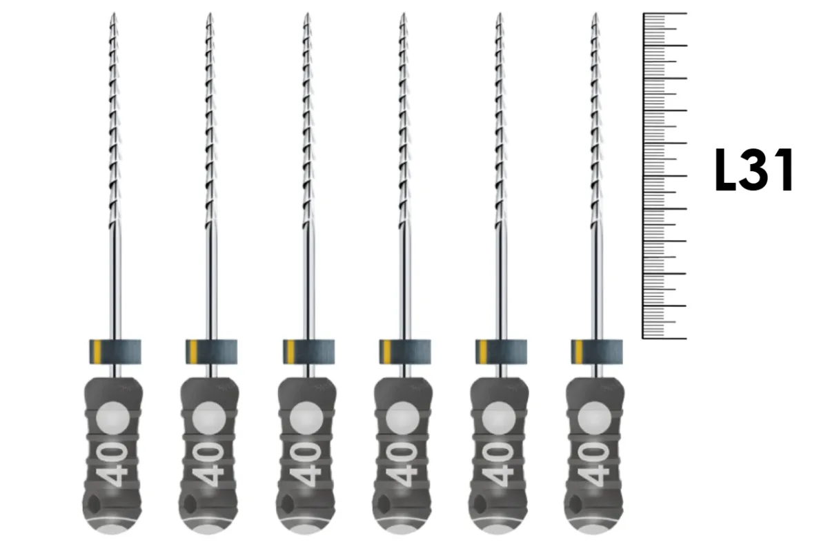 H-Files Dentsply Sirona 31мм №40 (6 шт) - ручные файлы, каналорасширители