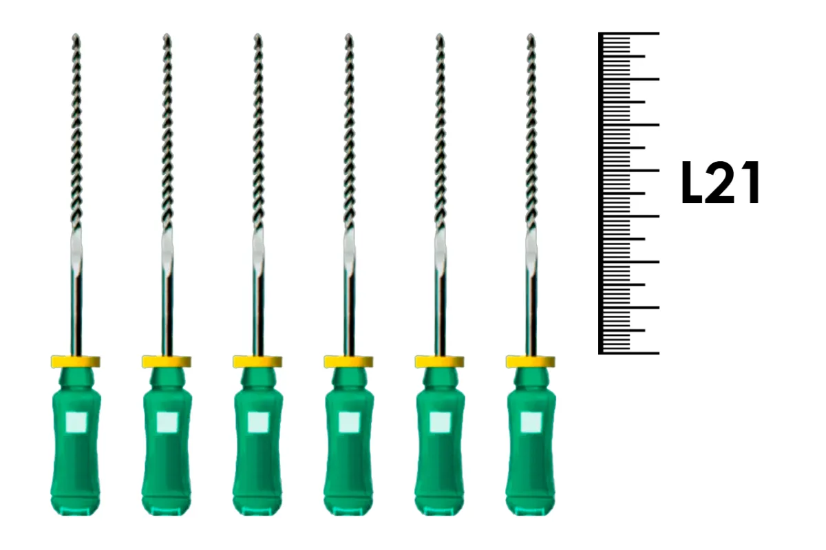 Flexofile Senseus 21мм №70 (6 шт), Dentsply Sirona - ручные файлы, каналорасширители, укороченный шаг, стерильный блистер