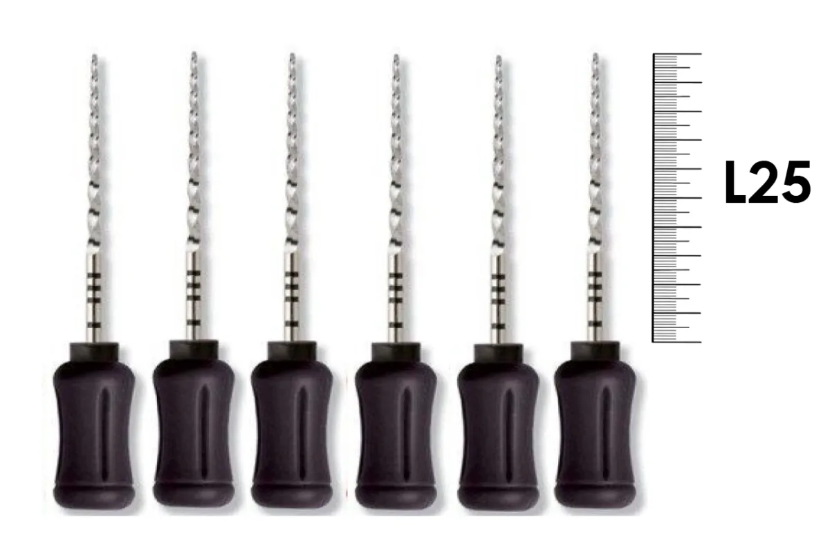 ProTaper Univ. Hand use F4/25мм 6 шт. - ручной файл с прогрессирующей конусностью (черный).