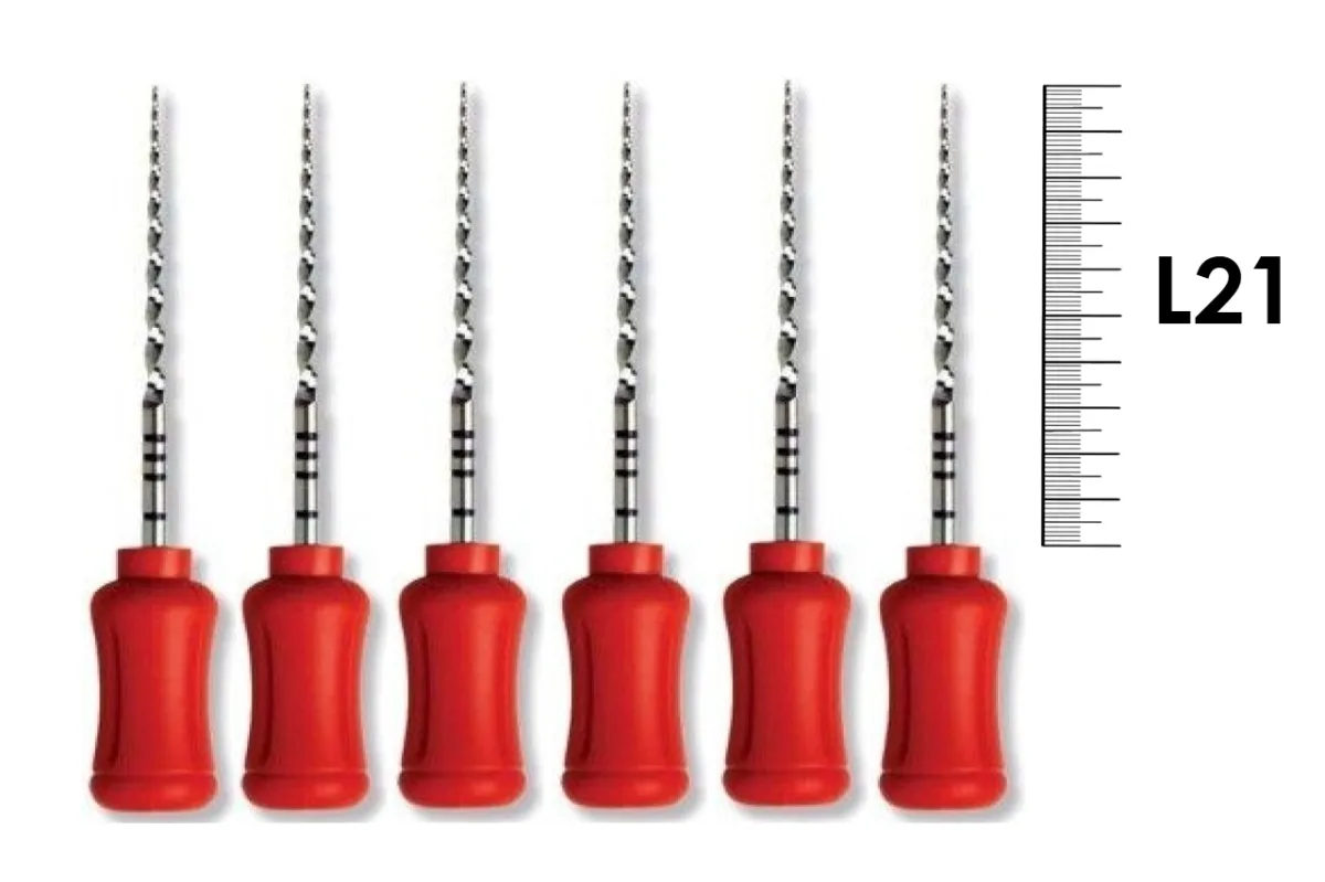 ProTaper  Univ. Hand use F2/21мм 6 шт. - ручной файл с прогрессирующей конусностью (красный).