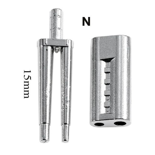 Би-пины со втулками Bi-V-Pin with Sleeve,15мм,никелированые.,с резиновой подкладкой, 100шт., Song Young