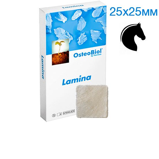 Osteobiol Soft Cortical Lamina (конь) 25х25мм (0,4-0,6мм)-тонкая высушенная кортикал.пластина с коллагеном LS25FE