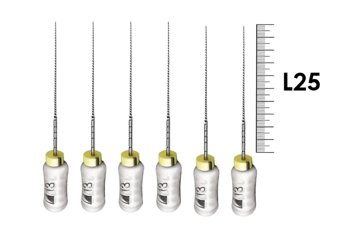 Profinder 25мм №013 Senseus (6 шт), Dentsply Sirona - ручные файлы, супергибкий расширитель корневого канала, силиконовая ручка, стерильный блистер