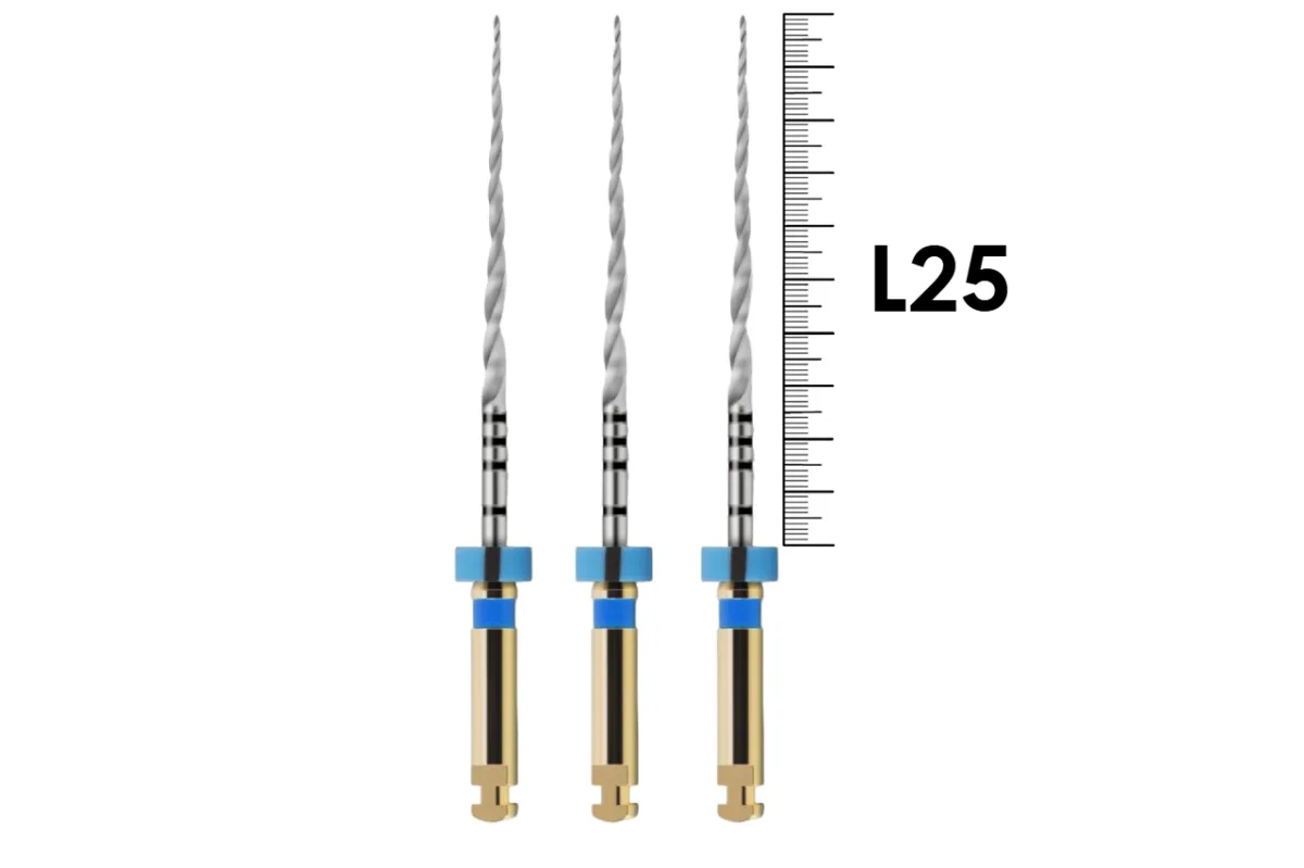 ProTaper Next 25мм X3 (3 шт), Dentsply Sirona - машинные файлы, NiTi, с переменной конусностью, стерильные, синие