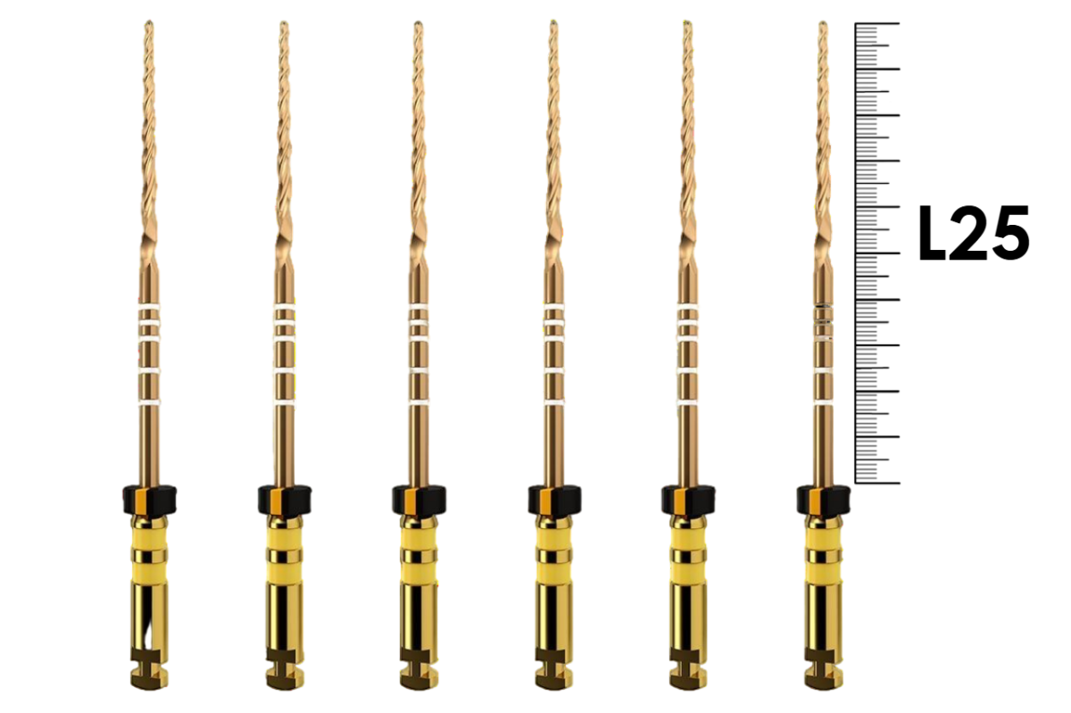 ProTaper Gold 25мм F5 (6 шт), Dentsply Sirona - машинные файлы, стерильные, коричневые