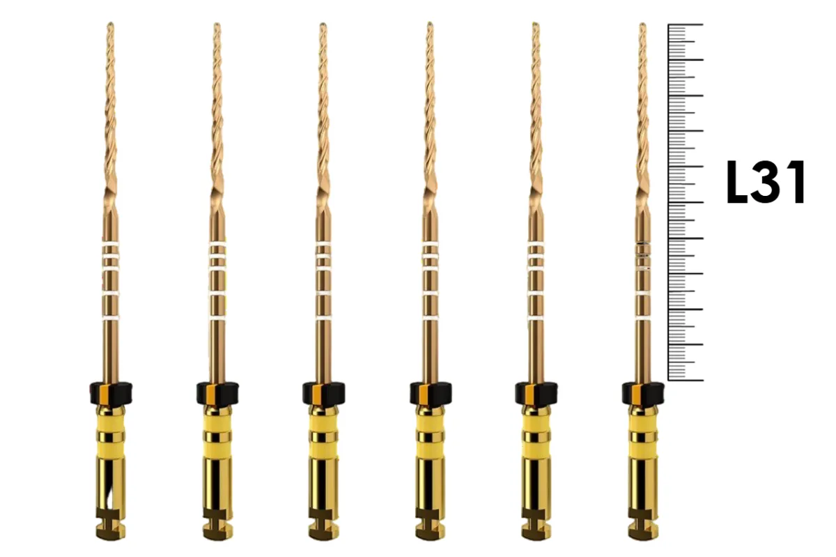 ProTaper Gold 31мм F5 (6 шт), Dentsply Sirona - машинные файлы, стерильные, коричневые