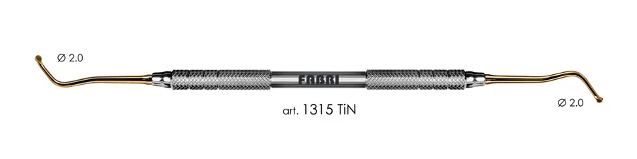 Экскаватор 1315 TiN, d 2,0 мм, ручка d 6 мм, Fabri - двухугловой, покрытие нитрид титана