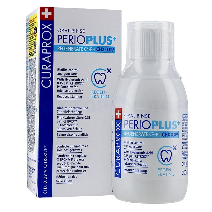 Curaprox PerioPlus Regenerate, хлоргексидин 0,09 процентов 200 мл