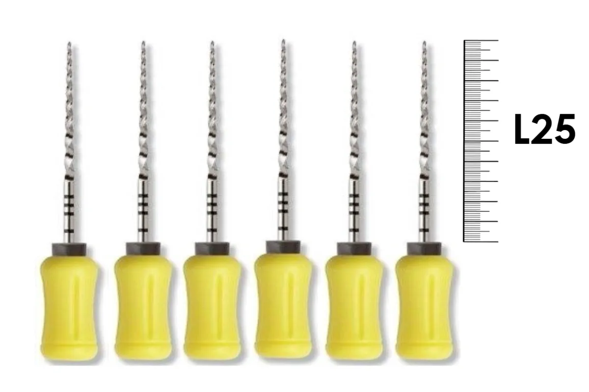 ProTaper Univ. Hand use F5/25мм 6 шт. - ручной файл с прогрессирующей конусностью (желтый).