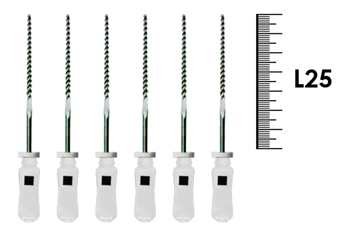 K-Flexofile ReadySteel 25мм №15 (6 шт), Dentsply Sirona - ручные файлы, каналорасширители, укороченный шаг, стерильный блистер