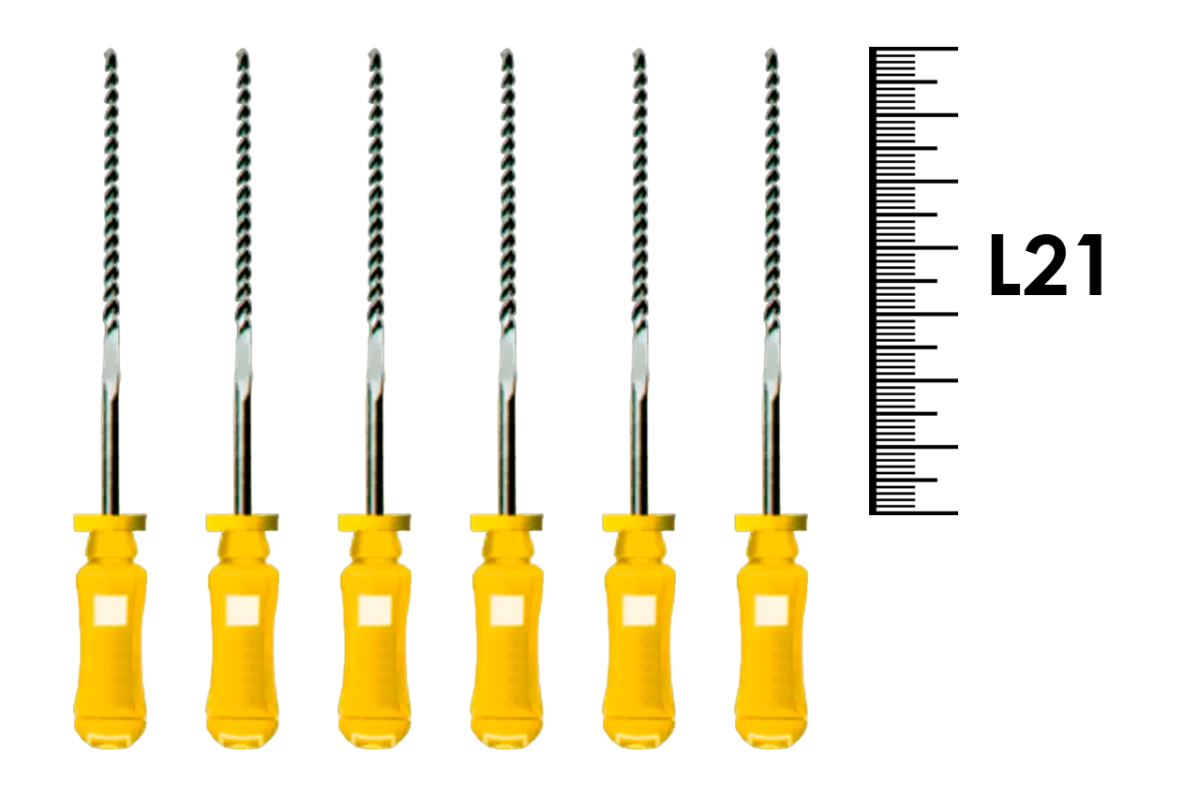 Flexofile Senseus 21мм №50 (6 шт), Dentsply Sirona - ручные файлы, каналорасширители, укороченный шаг, стерильный блистер