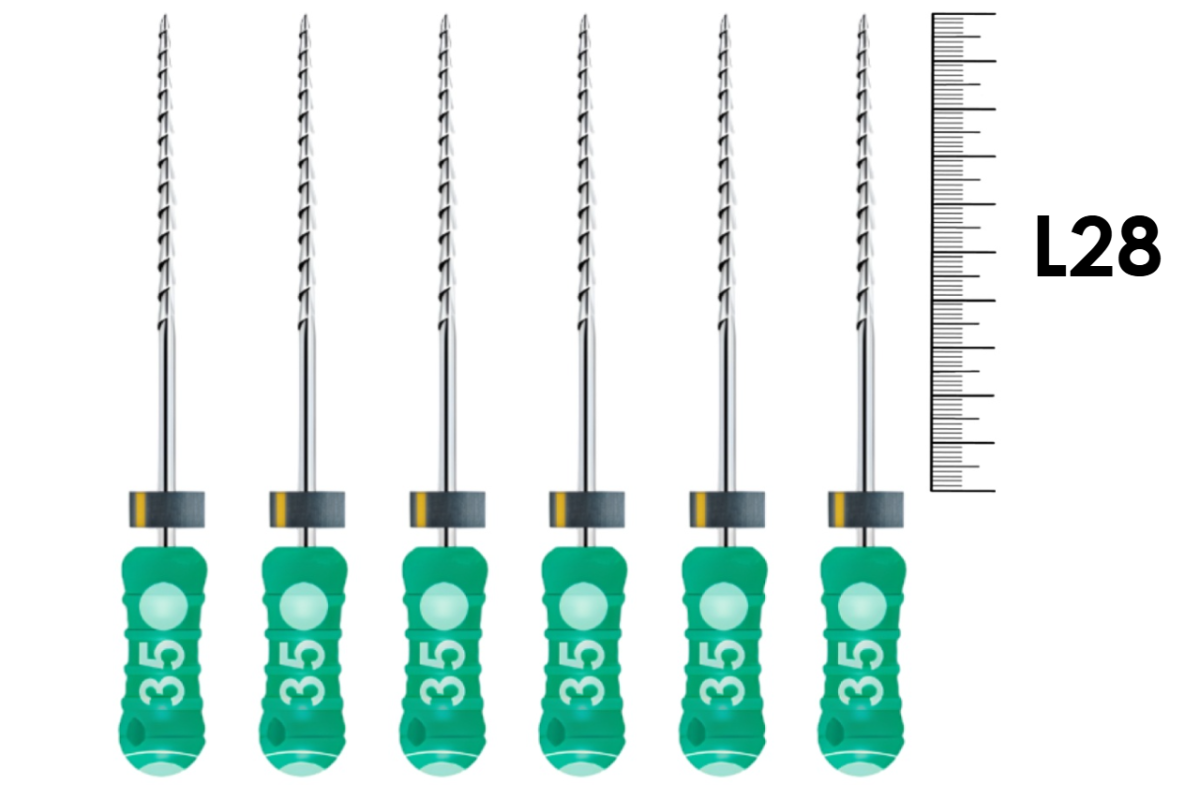 H-Files Dentsply Sirona 28мм №08 (6 шт) - ручные файлы, каналорасширители, нержавеющая сталь