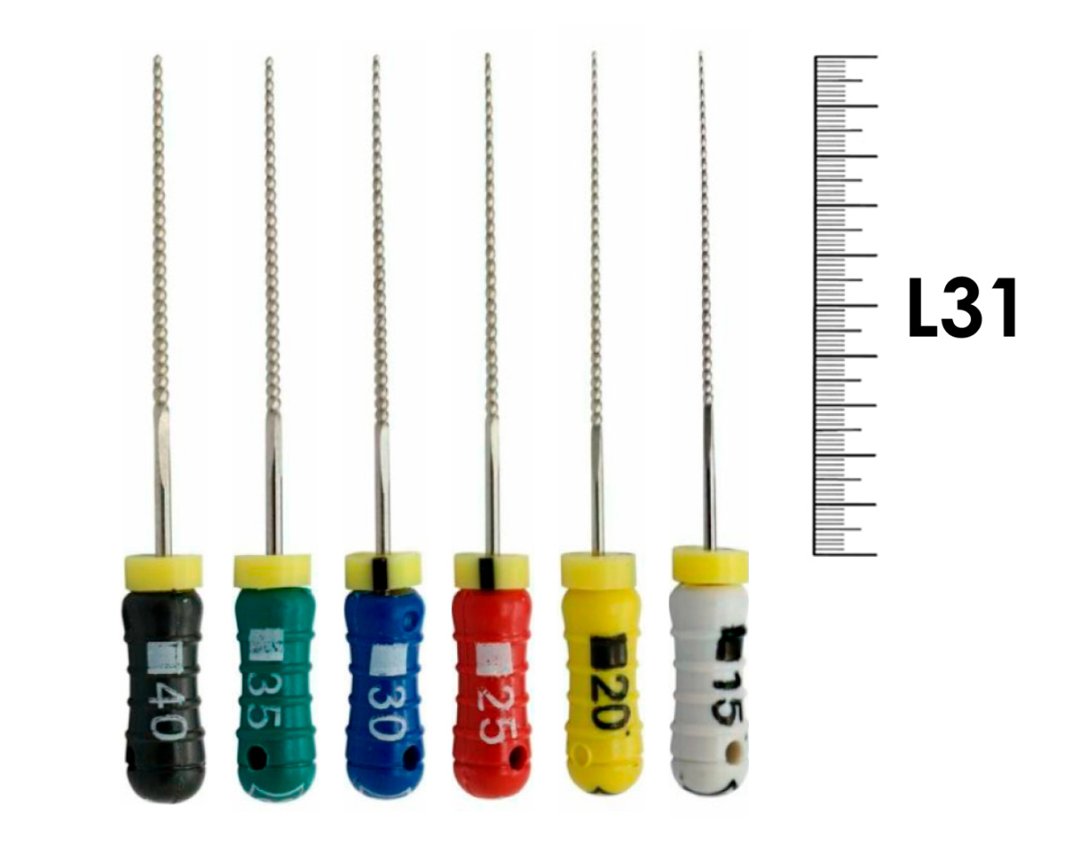 K-Reamer Pro-Endo 31мм №15-40 (6 шт), VDW - ручные файлы, каналорасширители, ассорти
