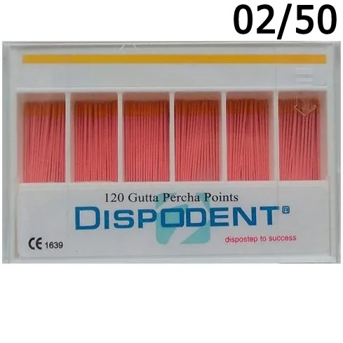 Штифты гуттаперчевые - .02, №50 (120 шт.), Dispodent