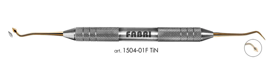 Инструмент 1504-01F TiN, ручка d 10 мм, Fabri - для моделирования (карвер Мэхлюма), покрытие нитрид титана